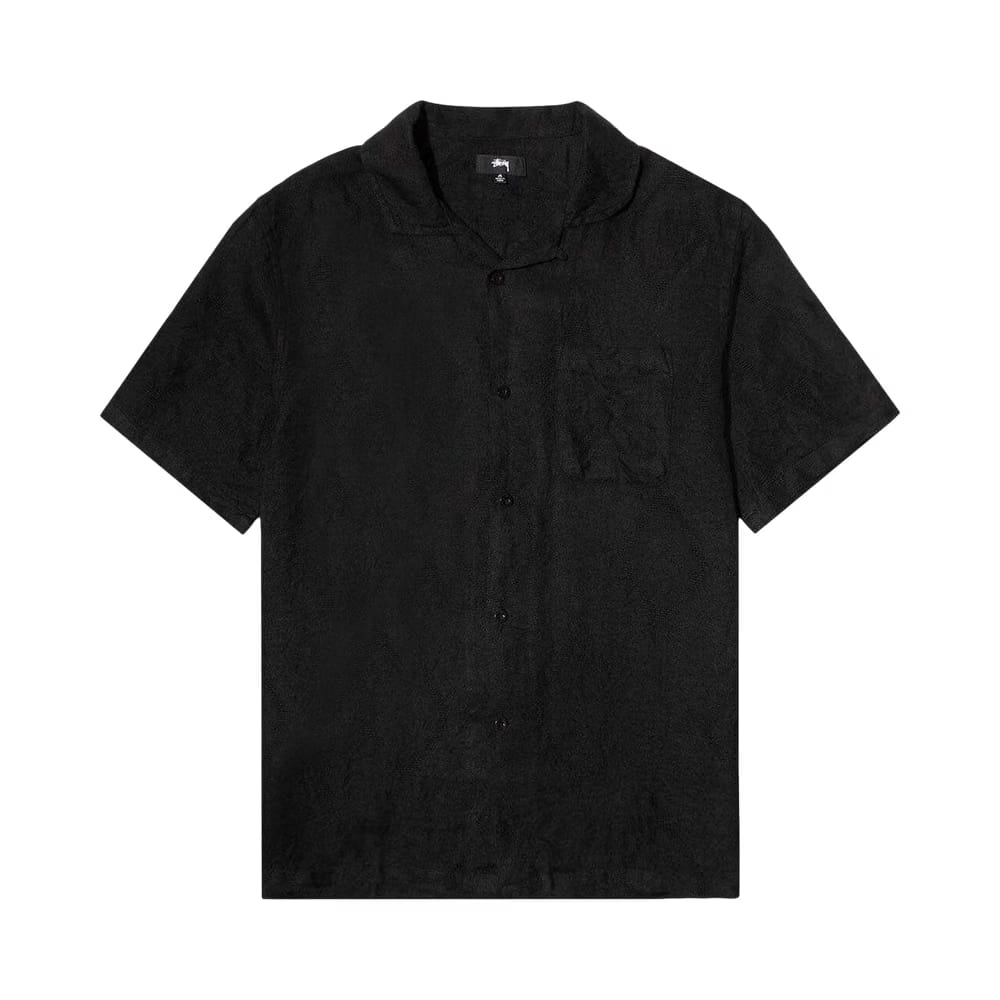 Stussy Diamond Jacquard Linen Shirt Black