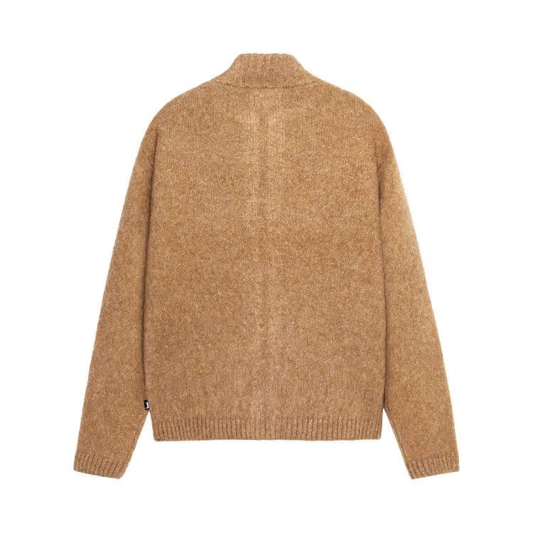 Stussy Full Zip Brushed Merino Sweater Camel