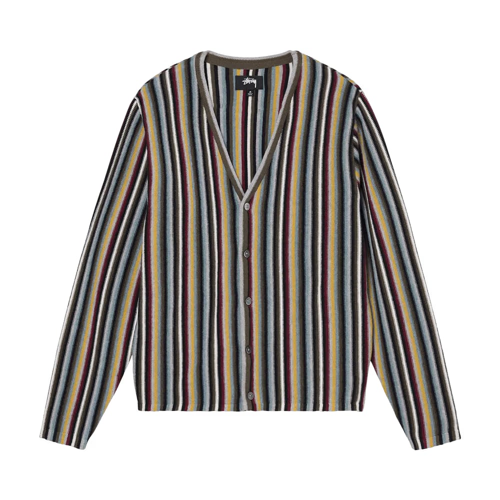 Stussy Stripe Pattern Cardigan Multicolor