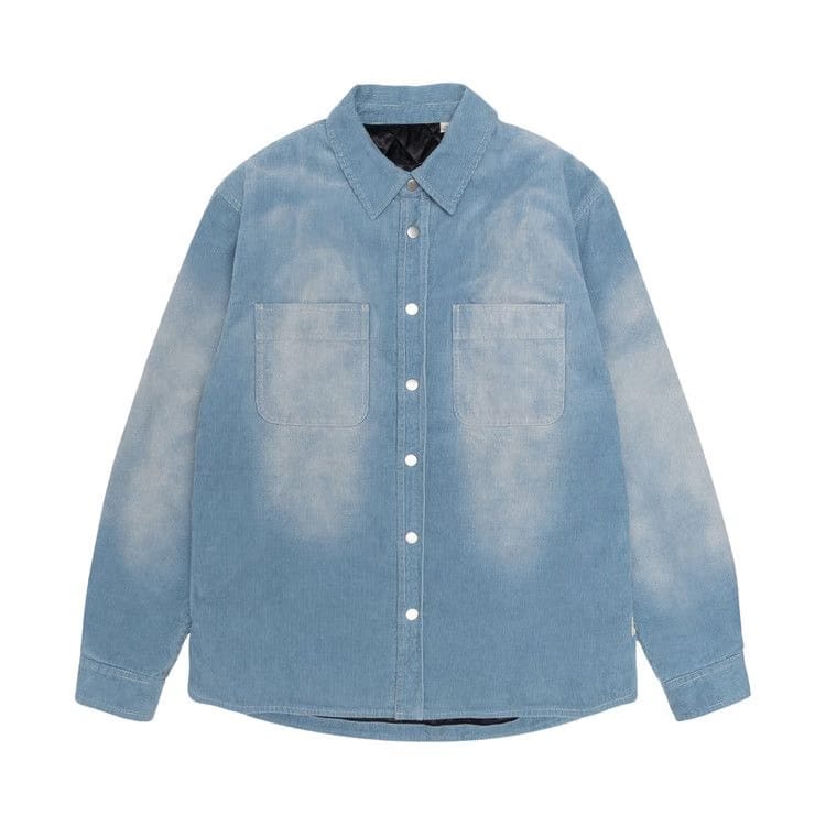 Stussy Faded Corduroy Overshirt Denim Blue