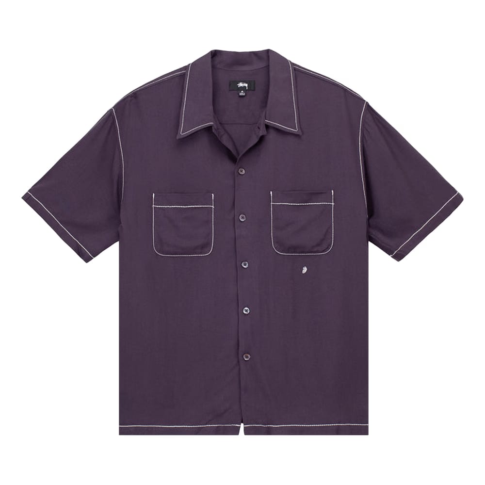 Stussy Contrast Pick Stitched Shirt Plum