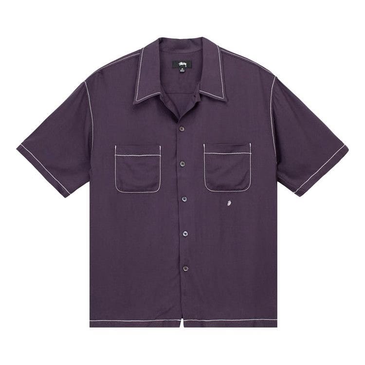 Stussy Contrast Pick Stitched Shirt Plum