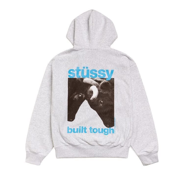 Stussy Built Tough Zip Hoodie Ash Heather
