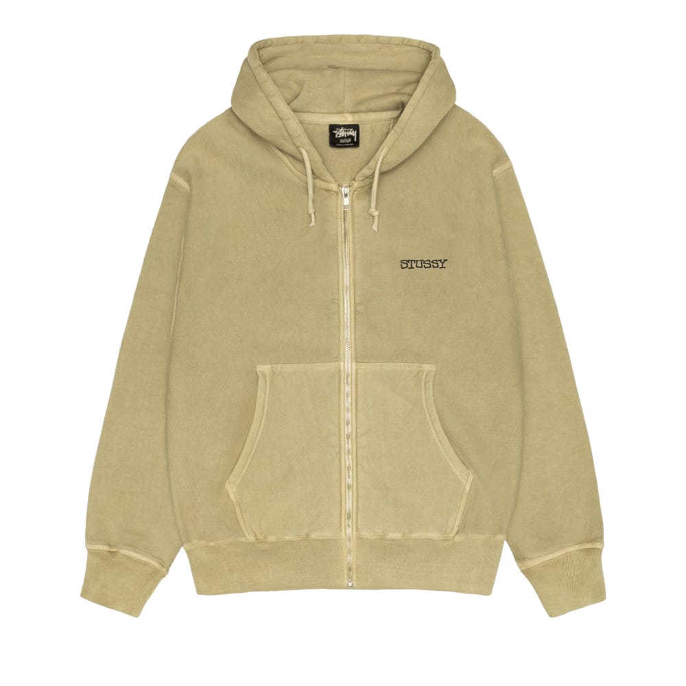 Stussy Jumbo Zip Hoodie Pigment Dyed Elm