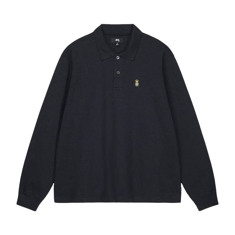 Stussy Long-Sleeve Rib Polo Black