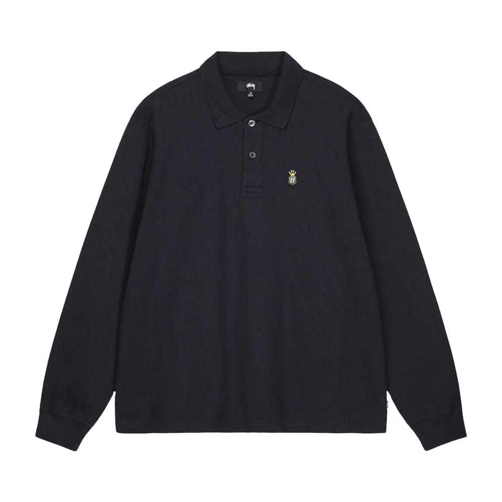 Stussy Long-Sleeve Rib Polo Black