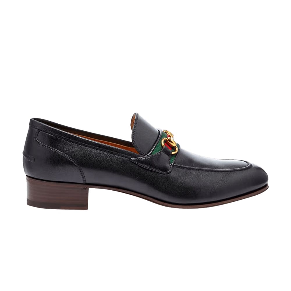Gucci Horsebit Web-Stripe Loafer Black