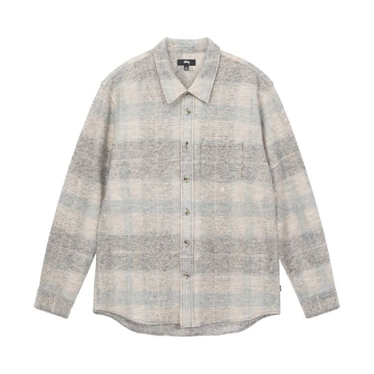 Stussy Plaid Knit Shirt Grey