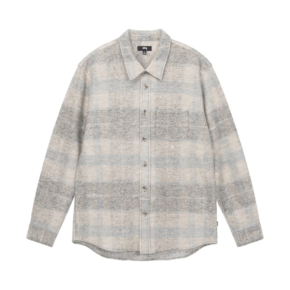 Stussy Plaid Knit Shirt Grey