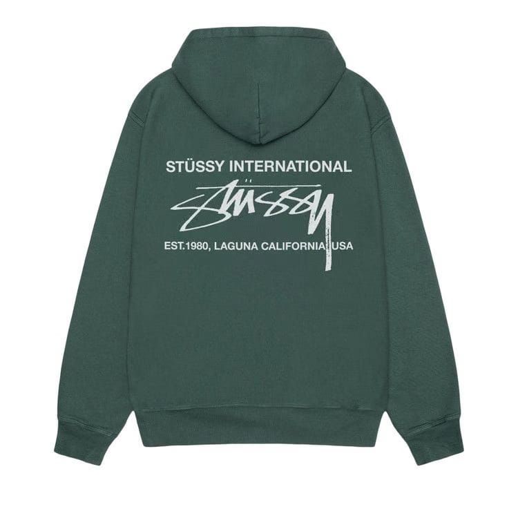 Stussy Smooth International Hoodie Pigment Dyed Forest