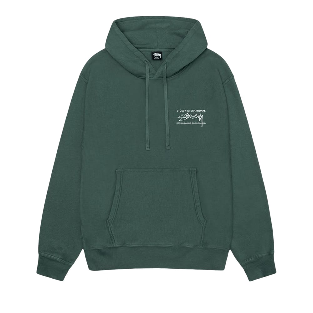 Stussy Smooth International Hoodie Pigment Dyed Forest