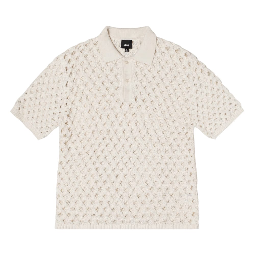 Stussy Big Mesh Polo Sweater Ivory