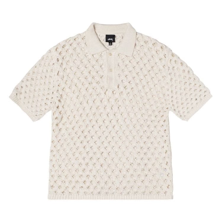 Stussy Big Mesh Polo Sweater Ivory