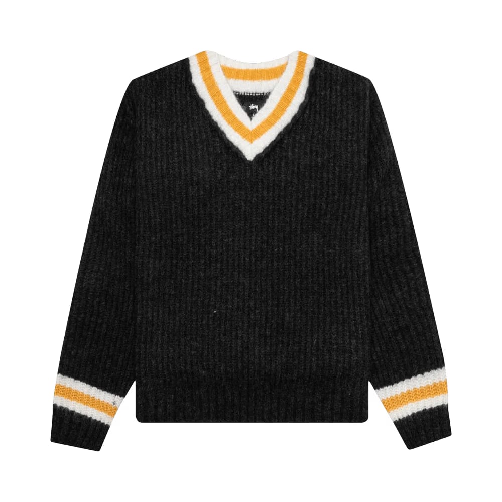 Stussy Mohair Tennis Sweater Charcoal