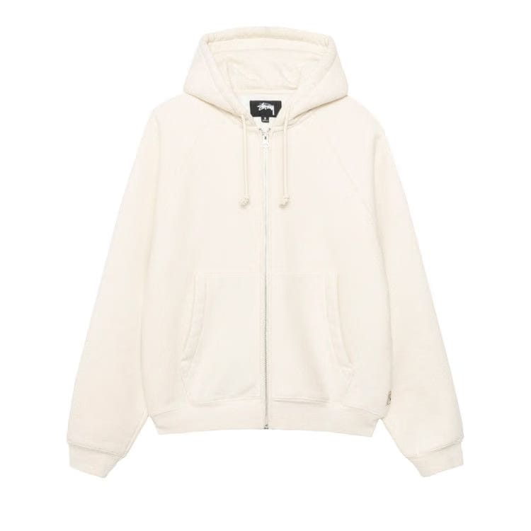 Stussy Fleece Raglan Zip Hoodie Natural