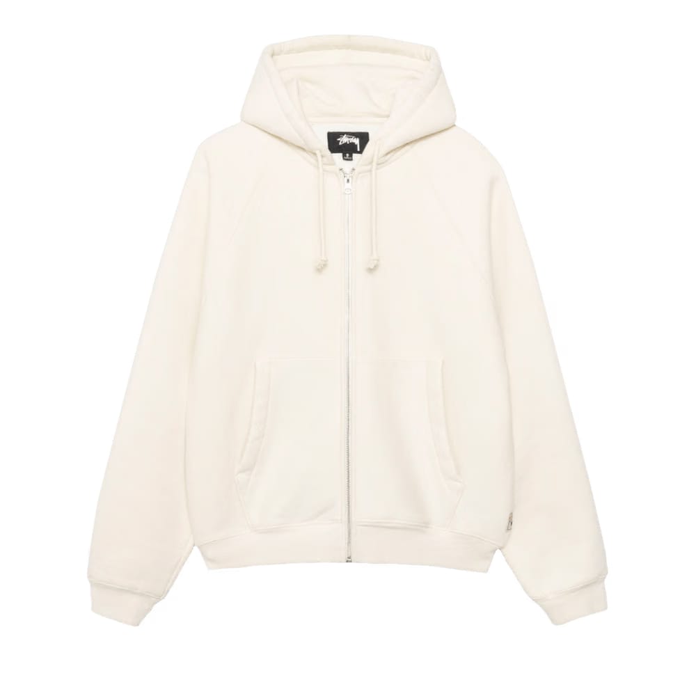 Stussy Fleece Raglan Zip Hoodie Natural