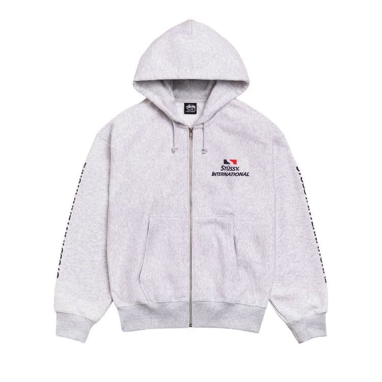 Stussy International Zip Hoodie Ash Heather
