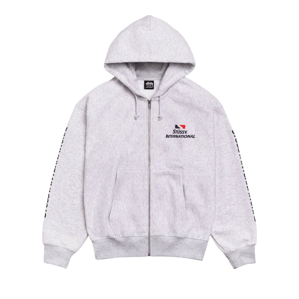 Stussy International Zip Hoodie Ash Heather