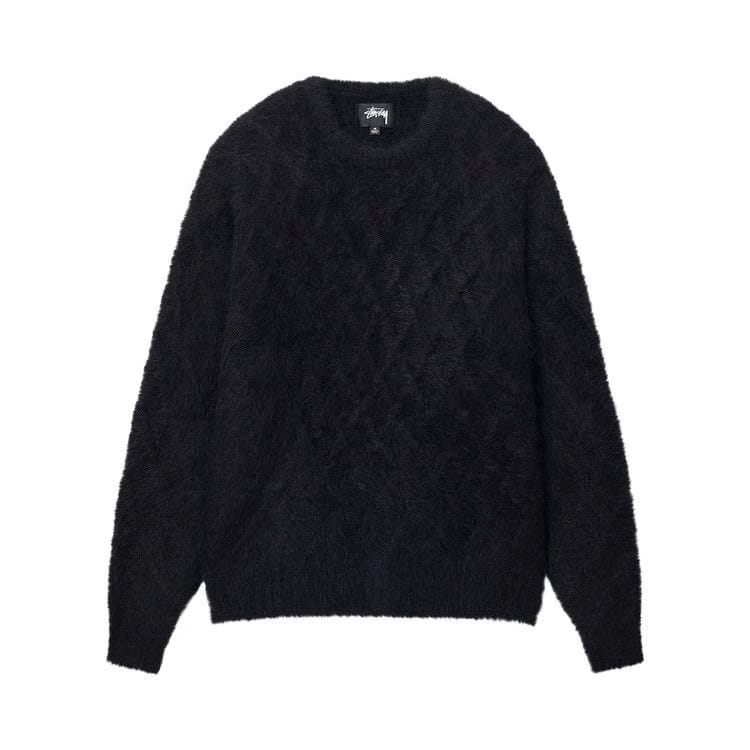 Stussy Fuzzy Lattice Crew Sweater Black