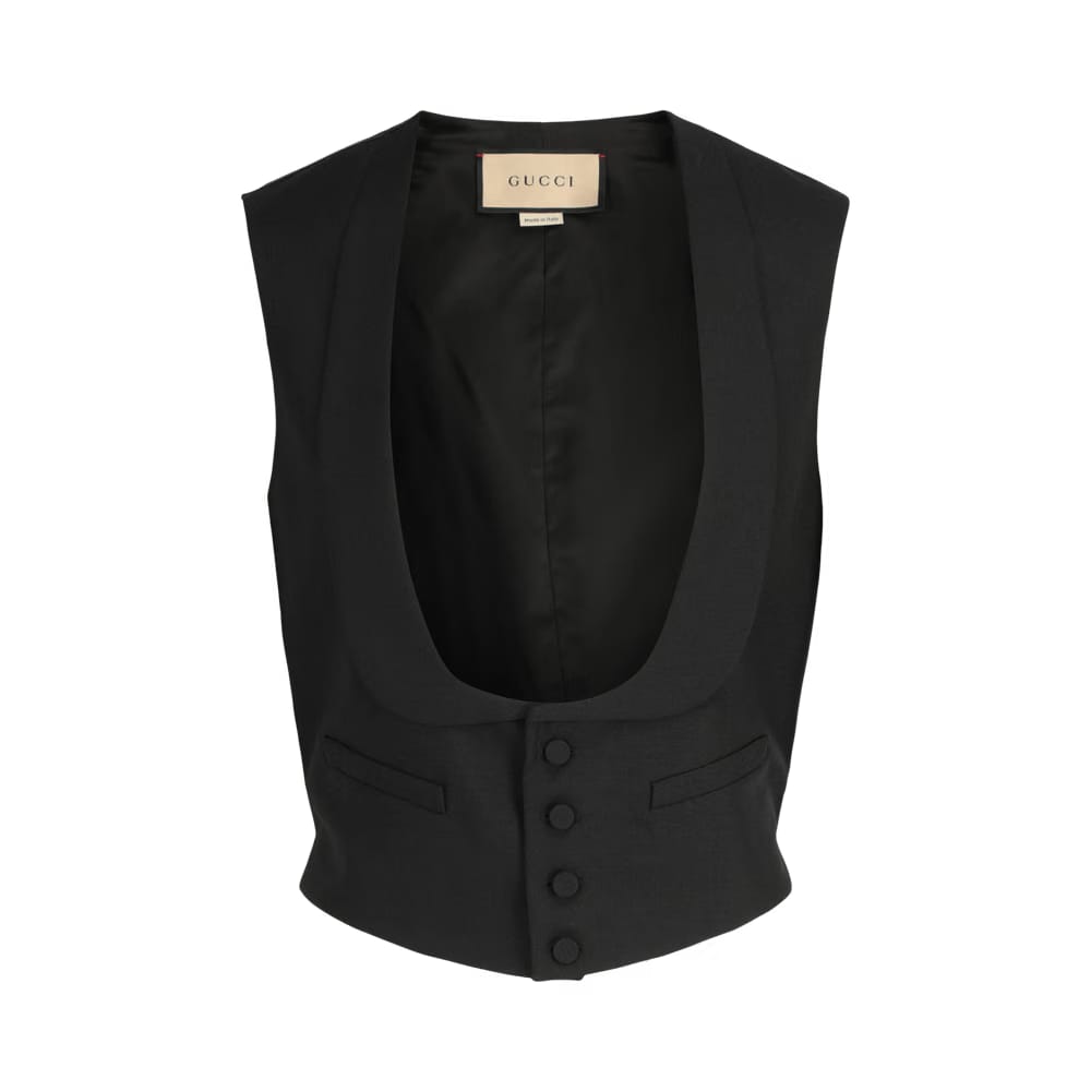 Gucci Wool Tailored Vest Black