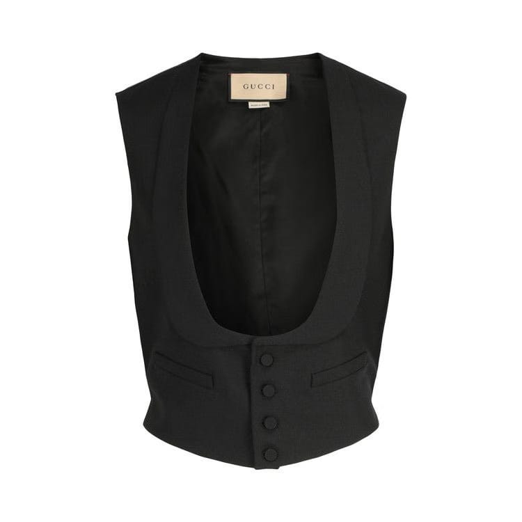 Gucci Wool Tailored Vest Black