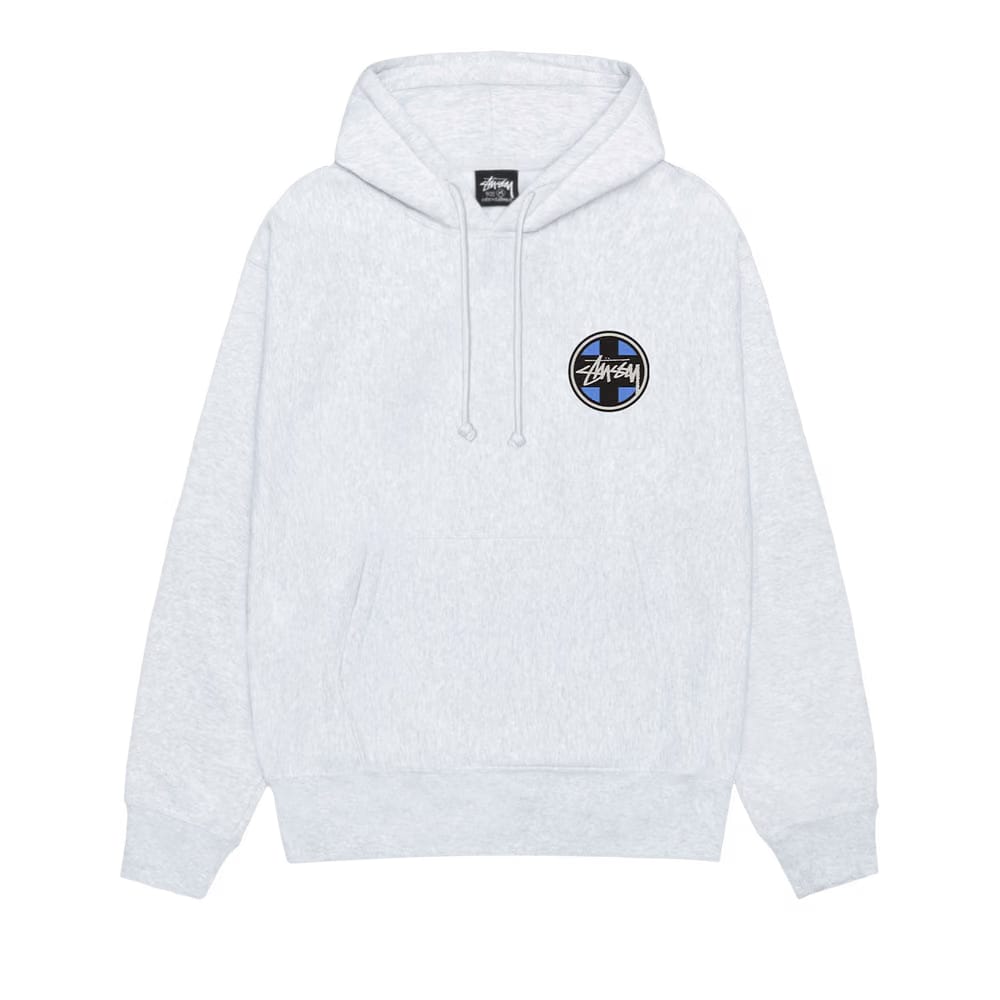 Stussy Cross Dot Hoodie Ash Heather