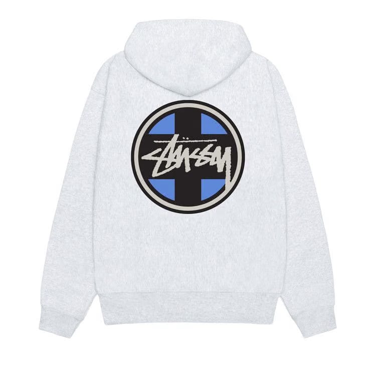 Stussy Cross Dot Hoodie Ash Heather
