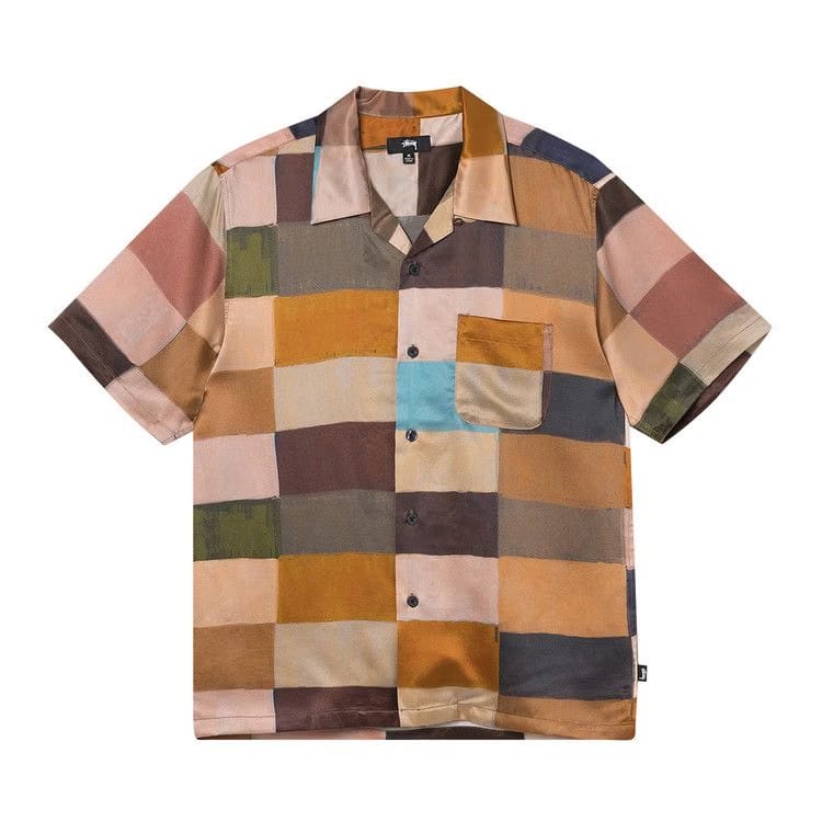 Stussy Painted Check Silk Shirt Multicolor