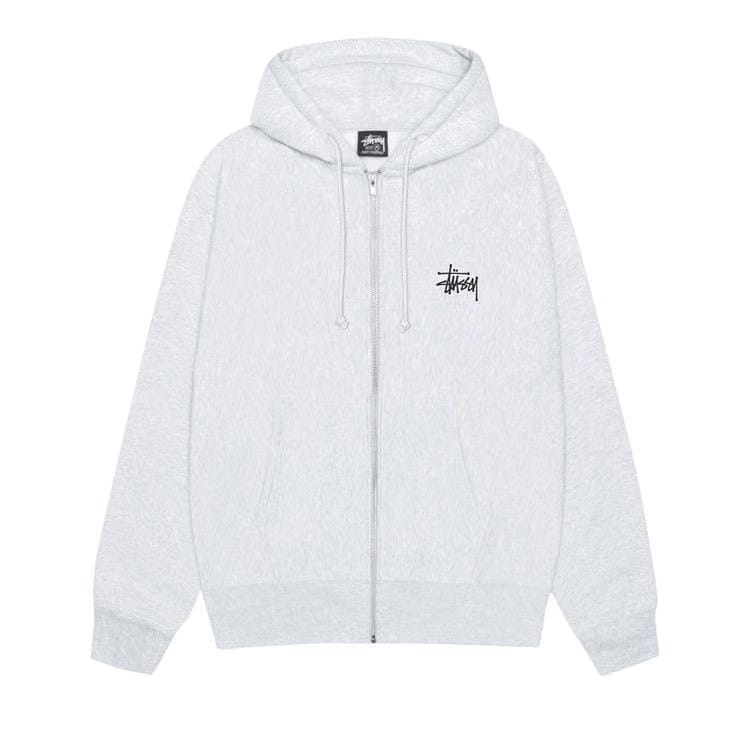Stussy Basic Zip Hoodie Ash Heather