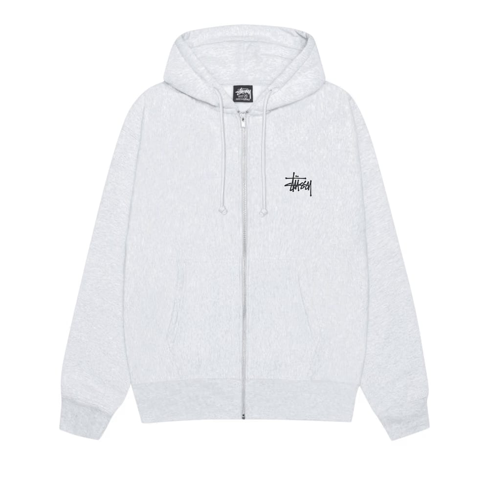 Stussy Basic Zip Hoodie Ash Heather