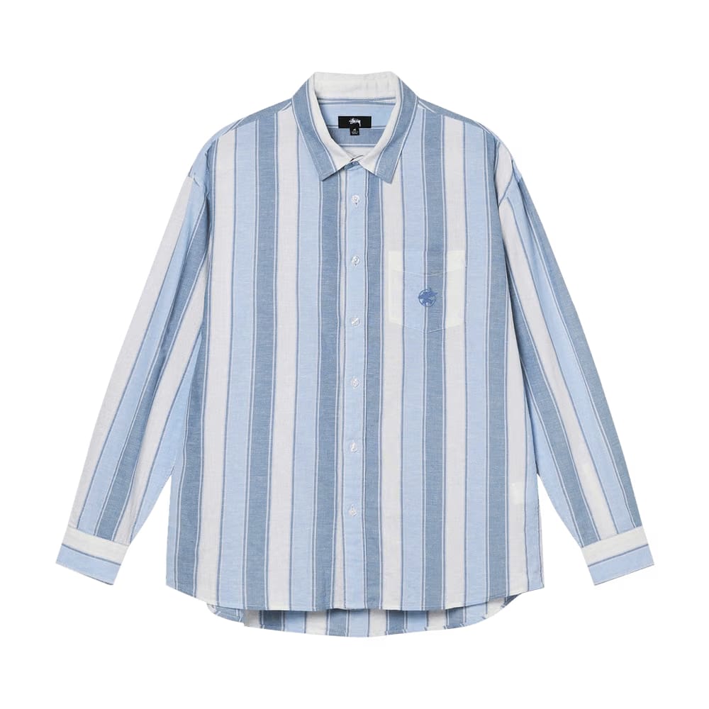 Stussy Wide Striped Shirt Blue Stripe