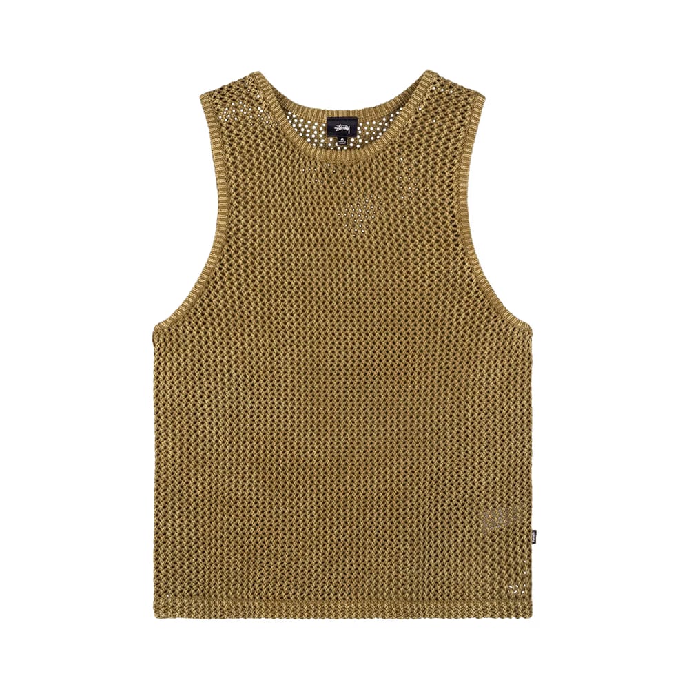 Stussy O'Dyed Mesh Tank Khaki