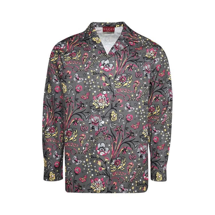 Gucci Floral Punk Print Shirt Stone/Magenta