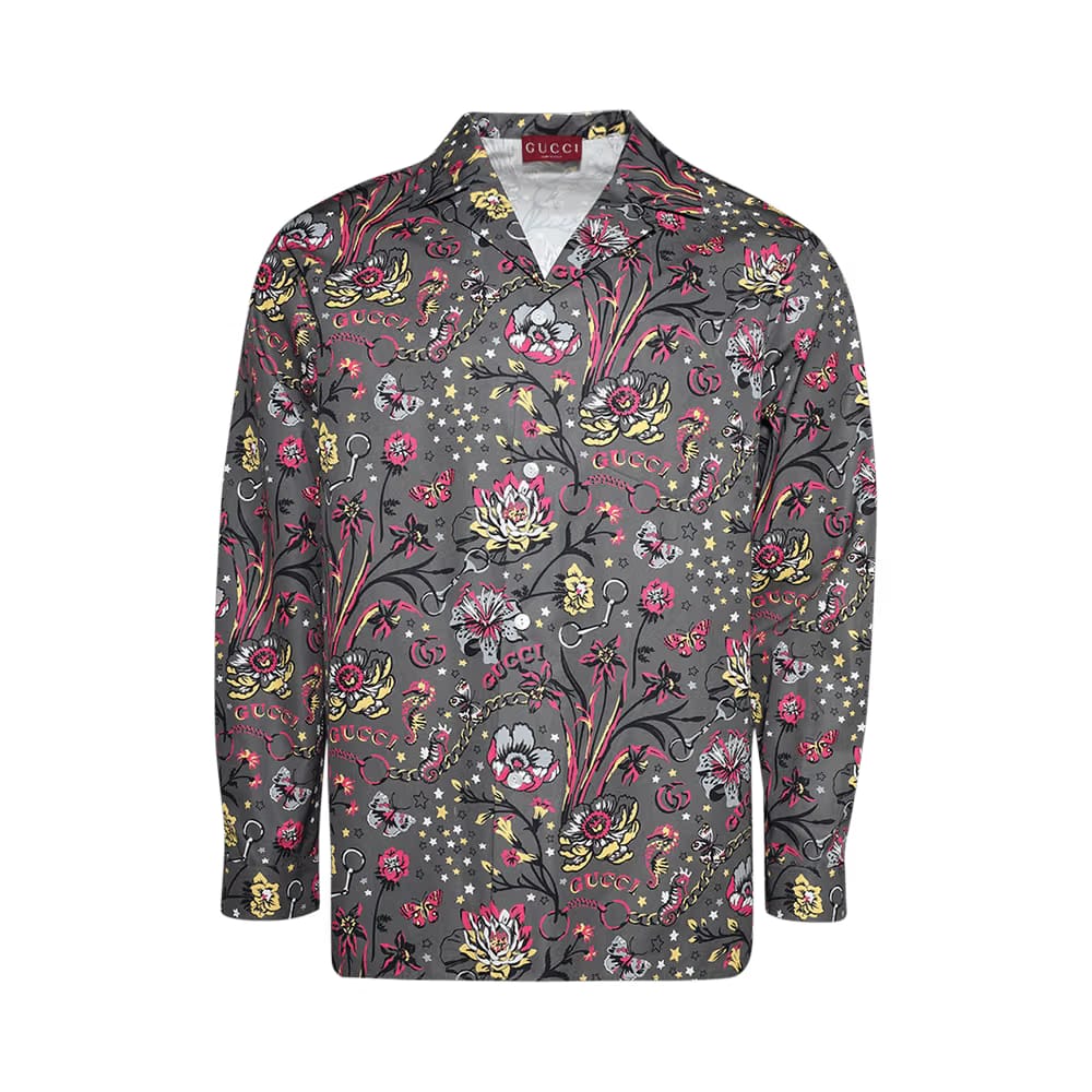 Gucci Floral Punk Print Shirt Stone/Magenta