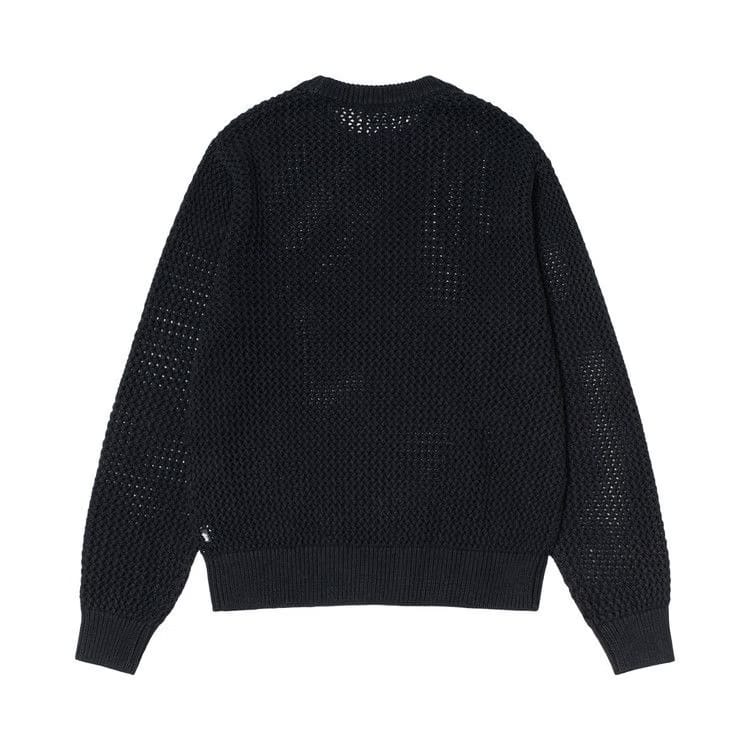 Stussy Pigment Dyed Loose Gauge Sweater Solid Black