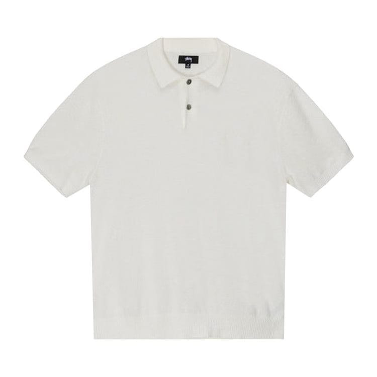 Stussy Textured Shorts-Sleeve Polo Sweater Bone