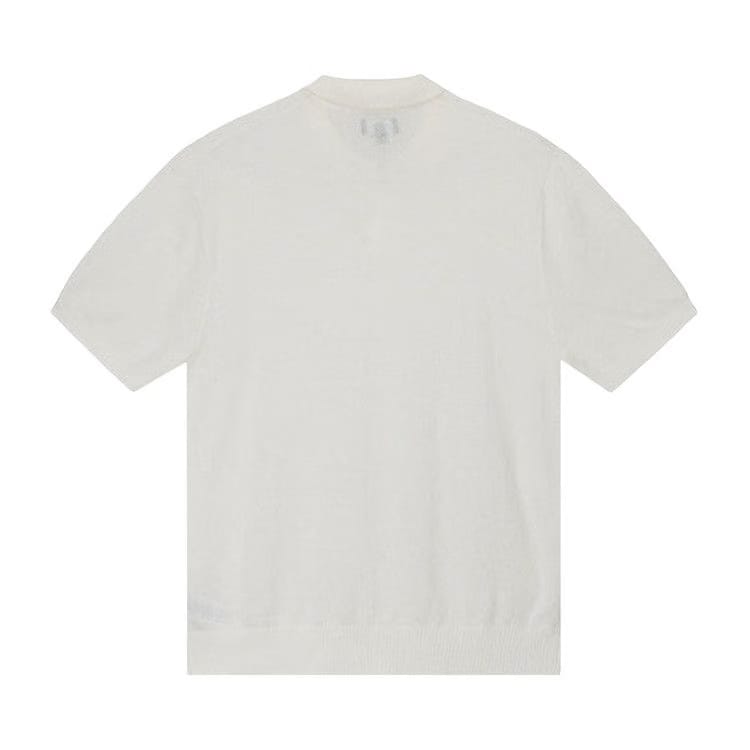 Stussy Textured Shorts-Sleeve Polo Sweater Bone