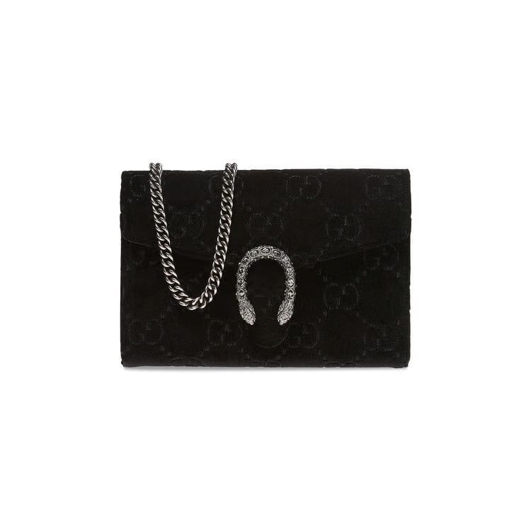 Gucci Dionysus Velvet Shoulder Bag Black