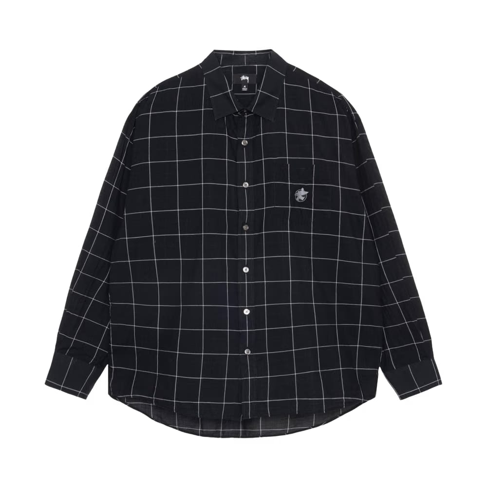 Stussy Light Weight Classic Shirt Black Windowpane