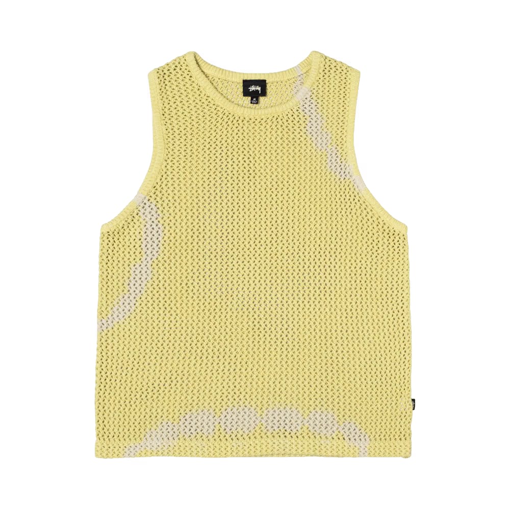 Stussy O'Dyed Heavyweight Mesh Tank Tie Dye Yellow