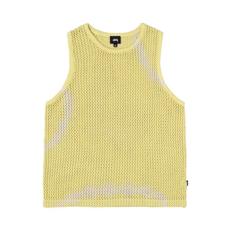Stussy O'Dyed Heavyweight Mesh Tank Tie Dye Yellow
