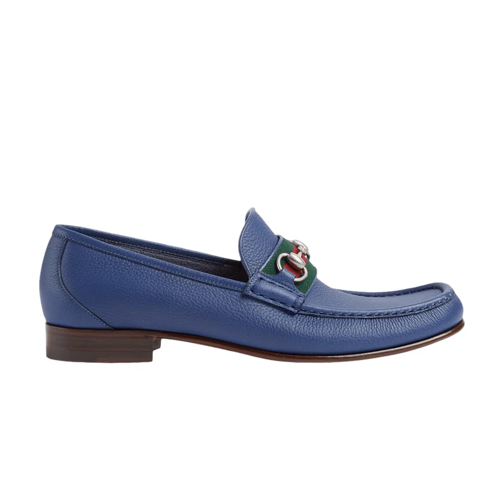 Gucci Web Stripe Horsebit Loafer Washed Indigo