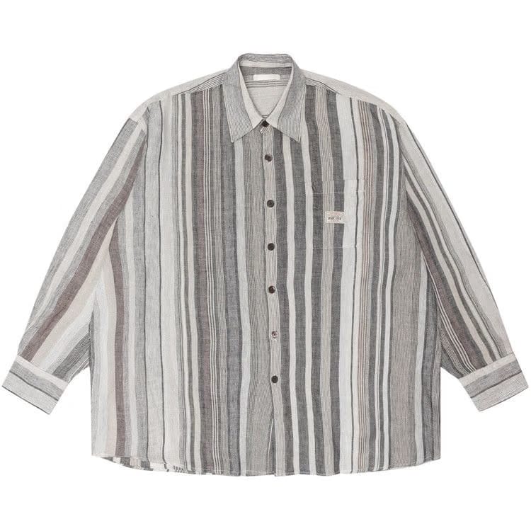 Stussy x Our Legacy Work Shop Borrowed Shirt Raw Linen Stripe