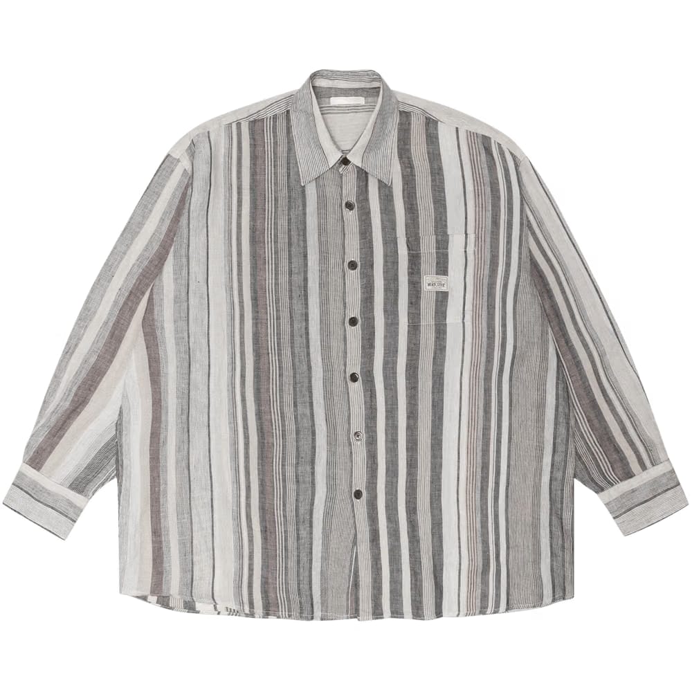 Stussy x Our Legacy Work Shop Borrowed Shirt Raw Linen Stripe