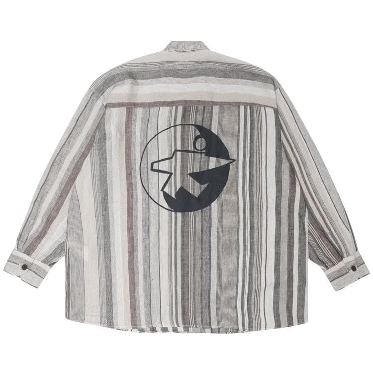Stussy x Our Legacy Work Shop Borrowed Shirt Raw Linen Stripe