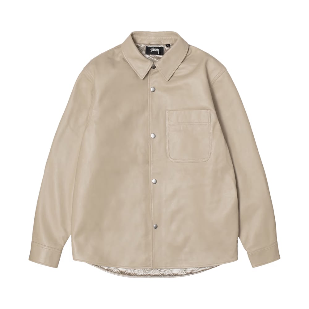 Stussy Leather Overshirt Natural