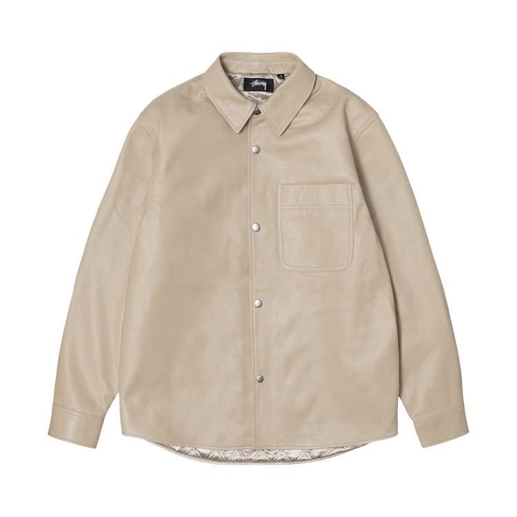 Stussy Leather Overshirt Natural