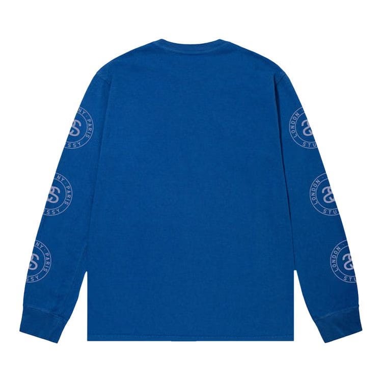 Stussy Seal Pigment Dyed Long-Sleeve T-Shirt Blue