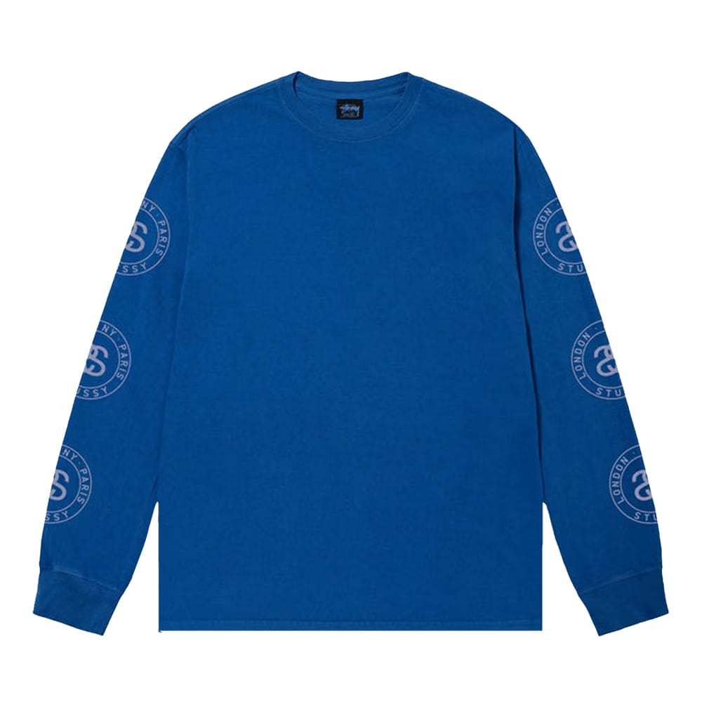 Stussy Seal Pigment Dyed Long-Sleeve T-Shirt Blue