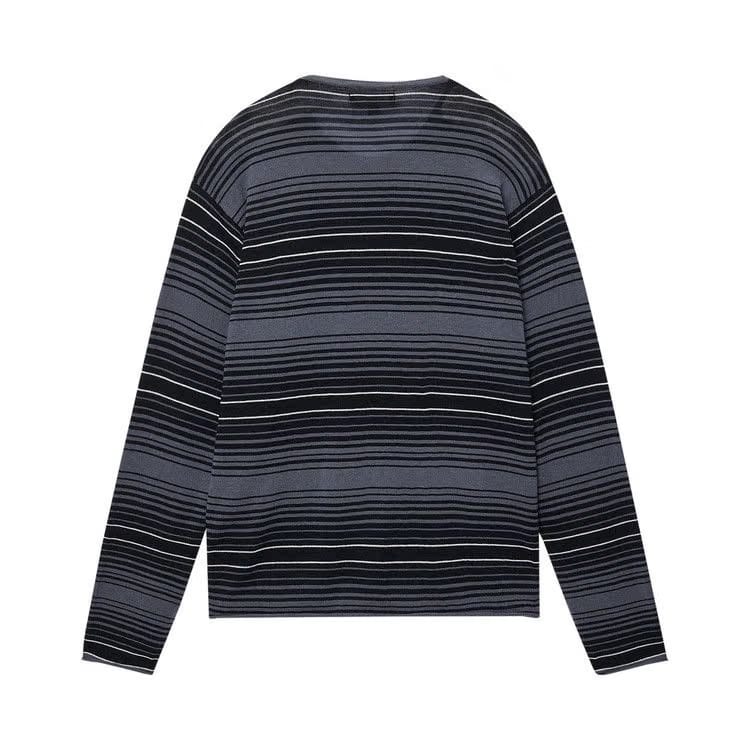 Stussy Horizontal Stripe Sweater Charcoal